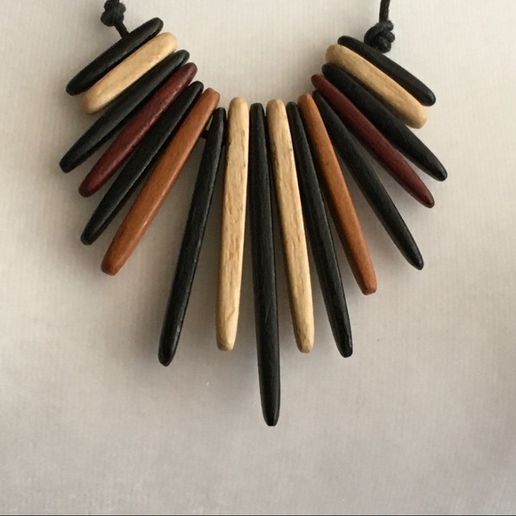 Jewelry - Earthy Wood Spikes Adjustable Length Necklace 24” Jewelry - Earthy Wood Spikes Adjustable Length Necklace 24”